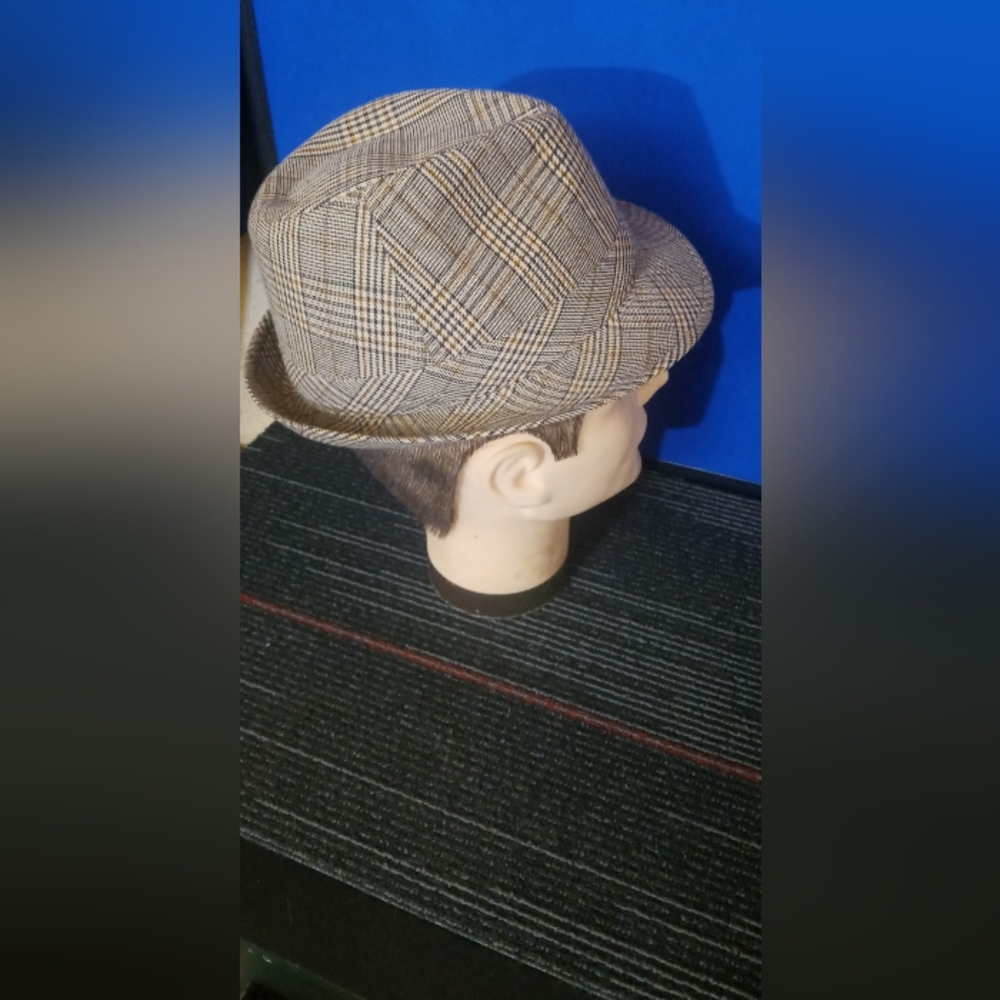 Plaid Fedora Hat very sharp mad men look - Picture 4 of 5